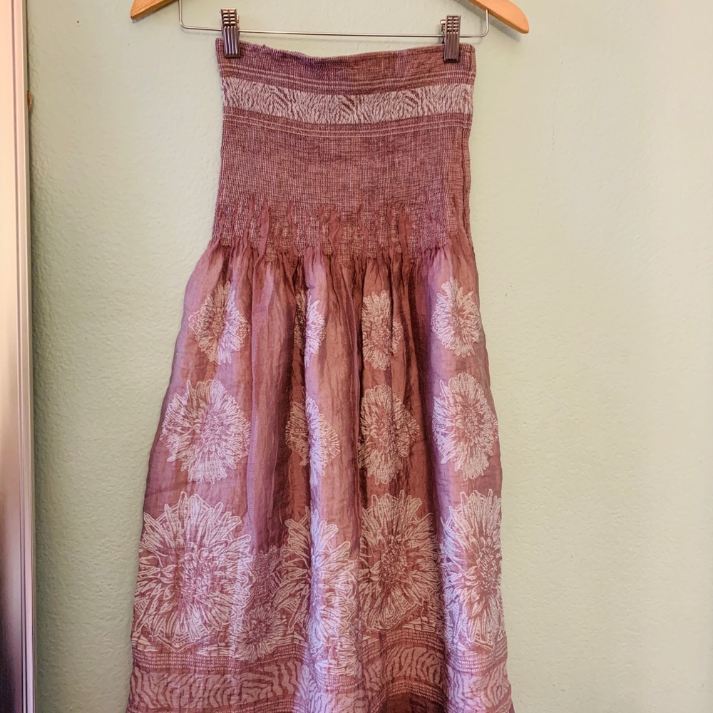 Purple tone floral beach sun dress